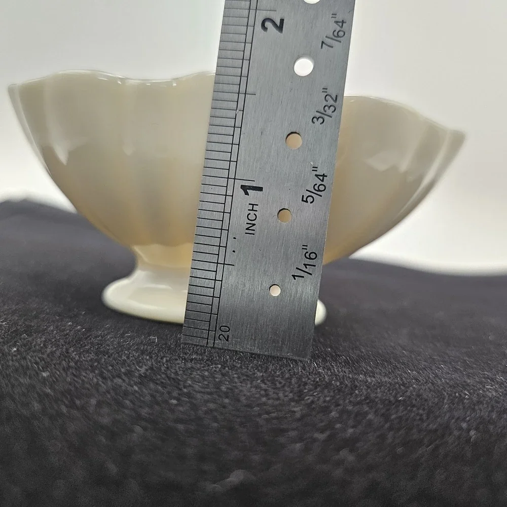 Vtg Lenox Small Footed Ribbed Bowl With White Gold Trim 3.5